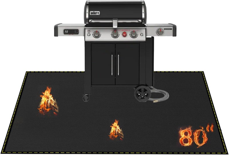 VCHOMY 80x48 Inch Large Under Grill Mat for Outdoor Grill Deck Patio Protector, Silicone Fireproof Waterproof Oil-proof BBQ Floor Matt Pad - Image 1